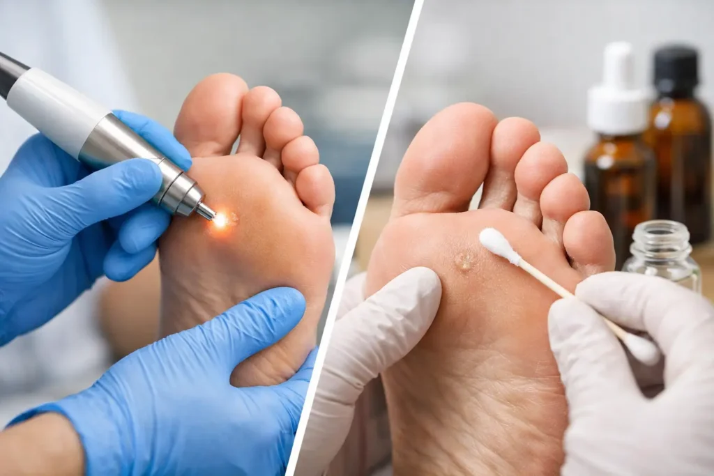 Swift Treatment vs Acid Therapy for Verrucas